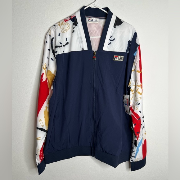 Fila The Museum Printed Mens Jacket Pocket Long Sleeves Size XL New
